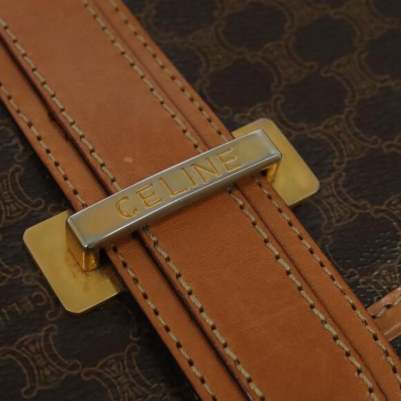 CELINE Macadam Canvas Shoulder Bag Pvc Leather Brown Gold - Picture 6 of 12